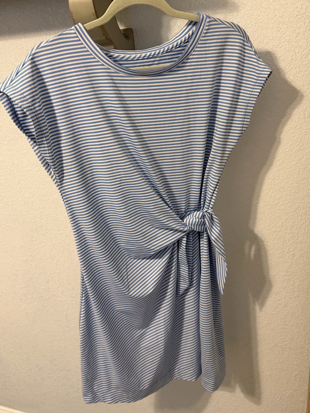 Vineyard Vines Blue & White Striped Knot-Tie Mini Dress